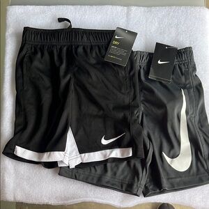 Kids Nike Black and Gray Dri-FIT Shorts Duo. Size 6. NWT